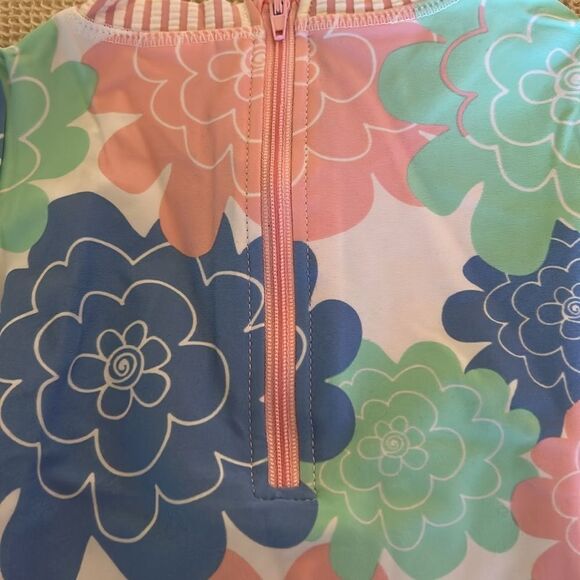 SOLd RuffleButts Baby UPF50+ Floral Printed Long Sleeve One Rash Guard, 2T, NWT - Picture 8 of 10